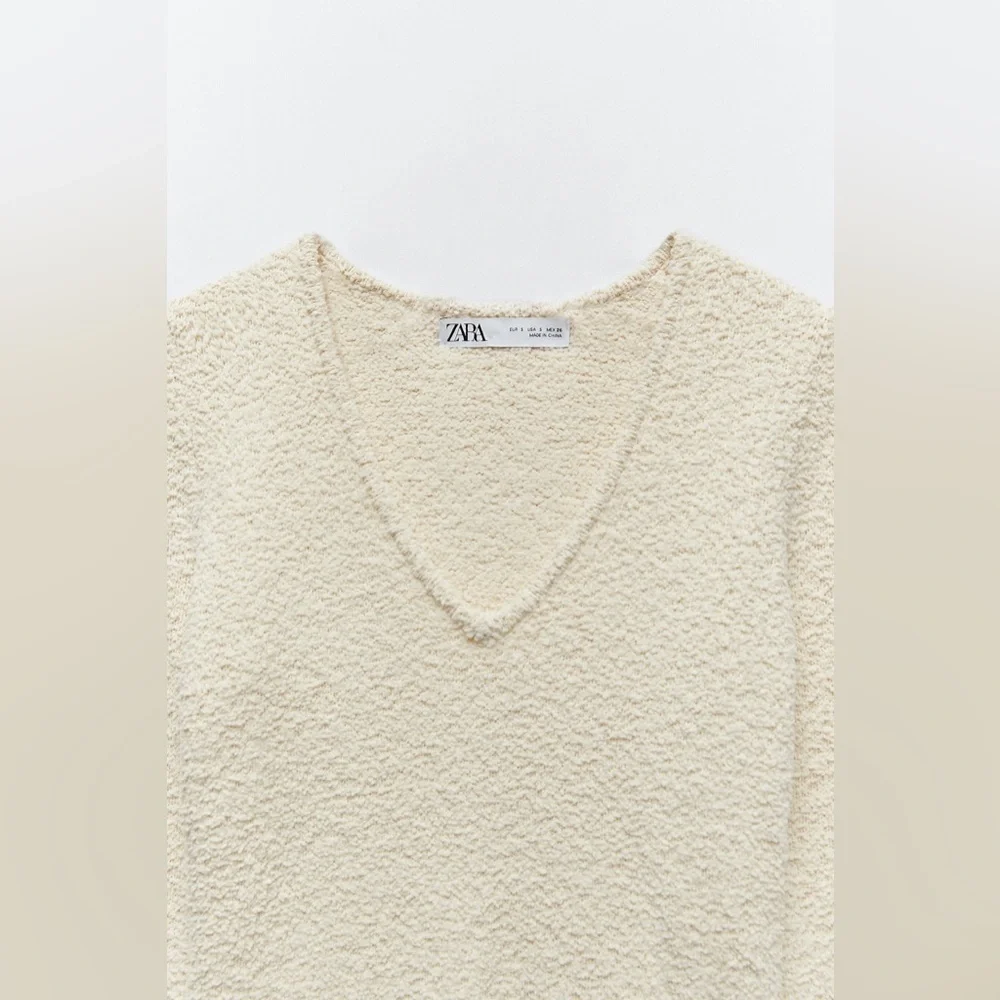 NWOT Zara Textured Knit Bodysuit - Picture 6 of 9